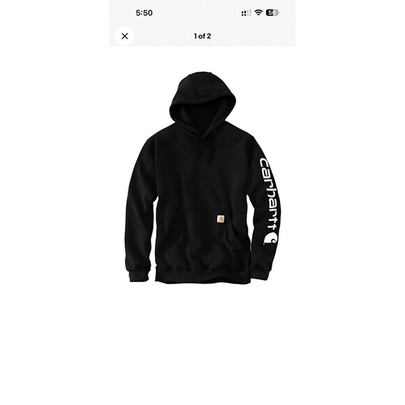 Carhartt Other - Carhartt K288 Hooded Logo Sweatshirt Black Size XL Tall Loose Fit EUC